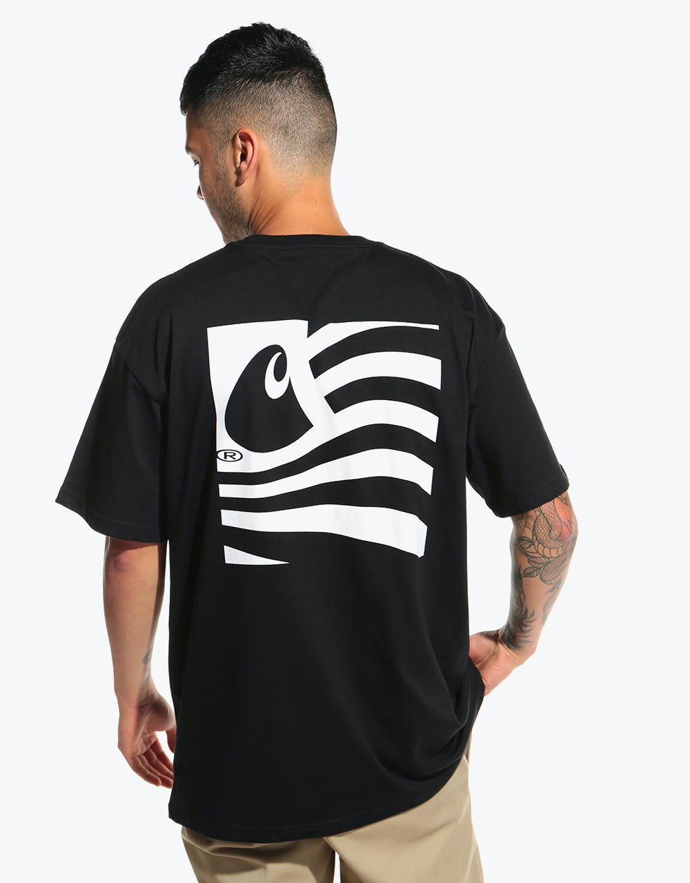 Carhartt WIP S/S Waving State Flag T-Shirt - Black/White