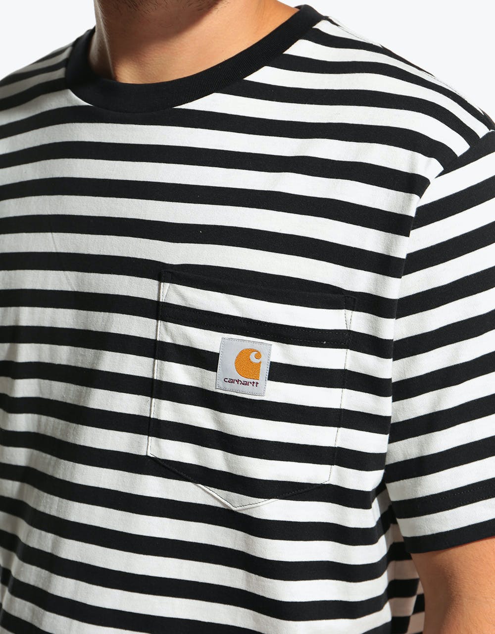 Carhartt WIP S/S Parker Pocket T-Shirt - (Parker Stripe) Black/Wax
