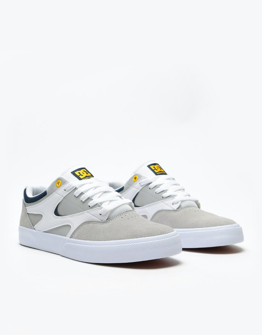 DC Kalis Vulc Skate Shoes - White/Grey/Grey