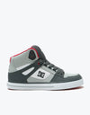 DC Pure High-Top WC Skate Shoes - Grey/Red/White