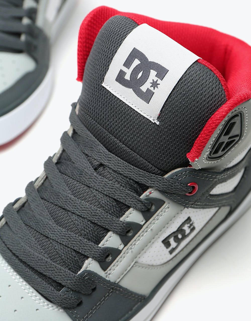DC Pure High-Top WC Skate Shoes - Grey/Red/White