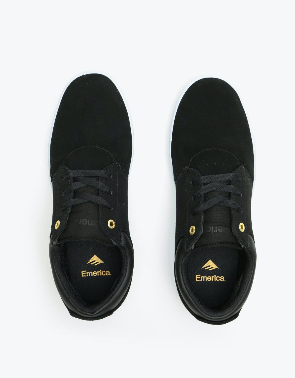Emerica Alcove Skate Shoes - Black/White/Gold