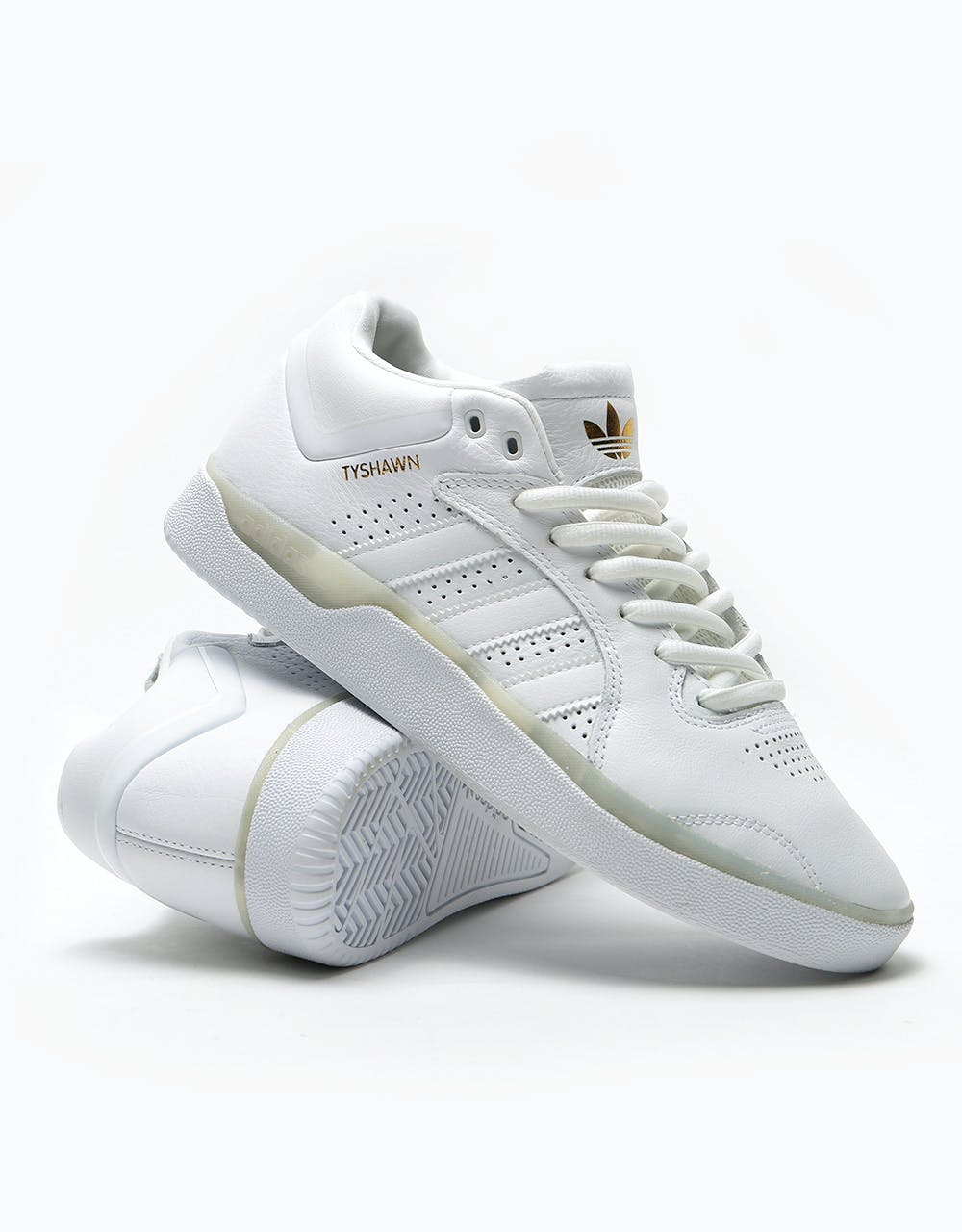Adidas Tyshawn Skate Shoes - White/White/White