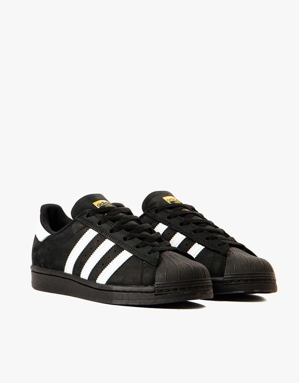 adidas superstar black white gold