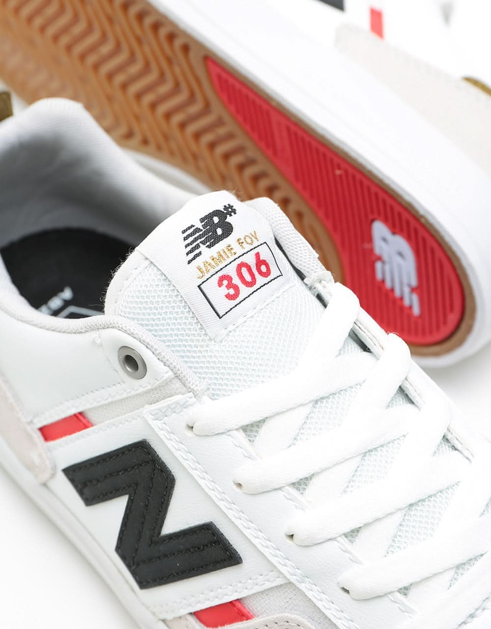 New Balance Numeric 306 Skate Shoes - White/Red