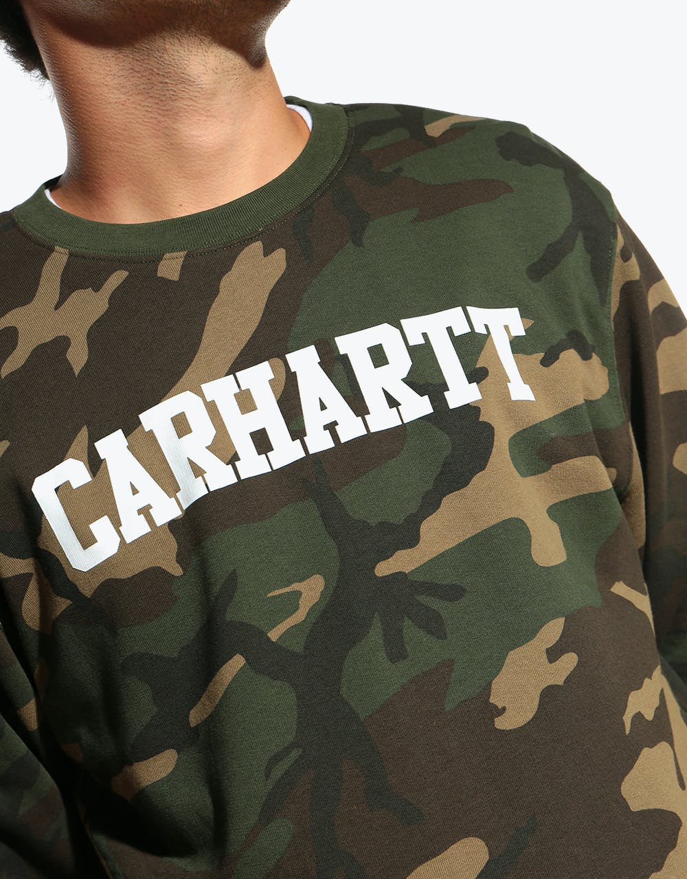 Carhartt WIP College Sweat - Camo Laurel/White