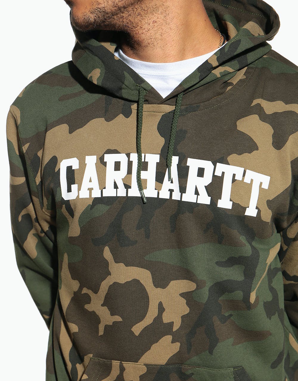 Carhartt WIP Hooded College Sweat - Camo Laurel/White