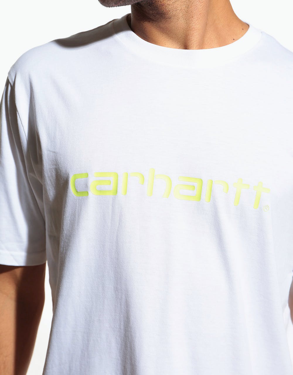 Carhartt WIP S/S Script T-Shirt - White/Lime