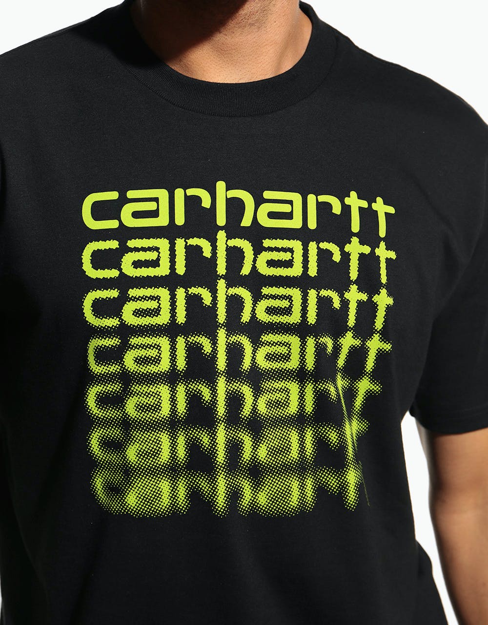 Carhartt WIP S/S Fading Script T-Shirt - Black/Lime