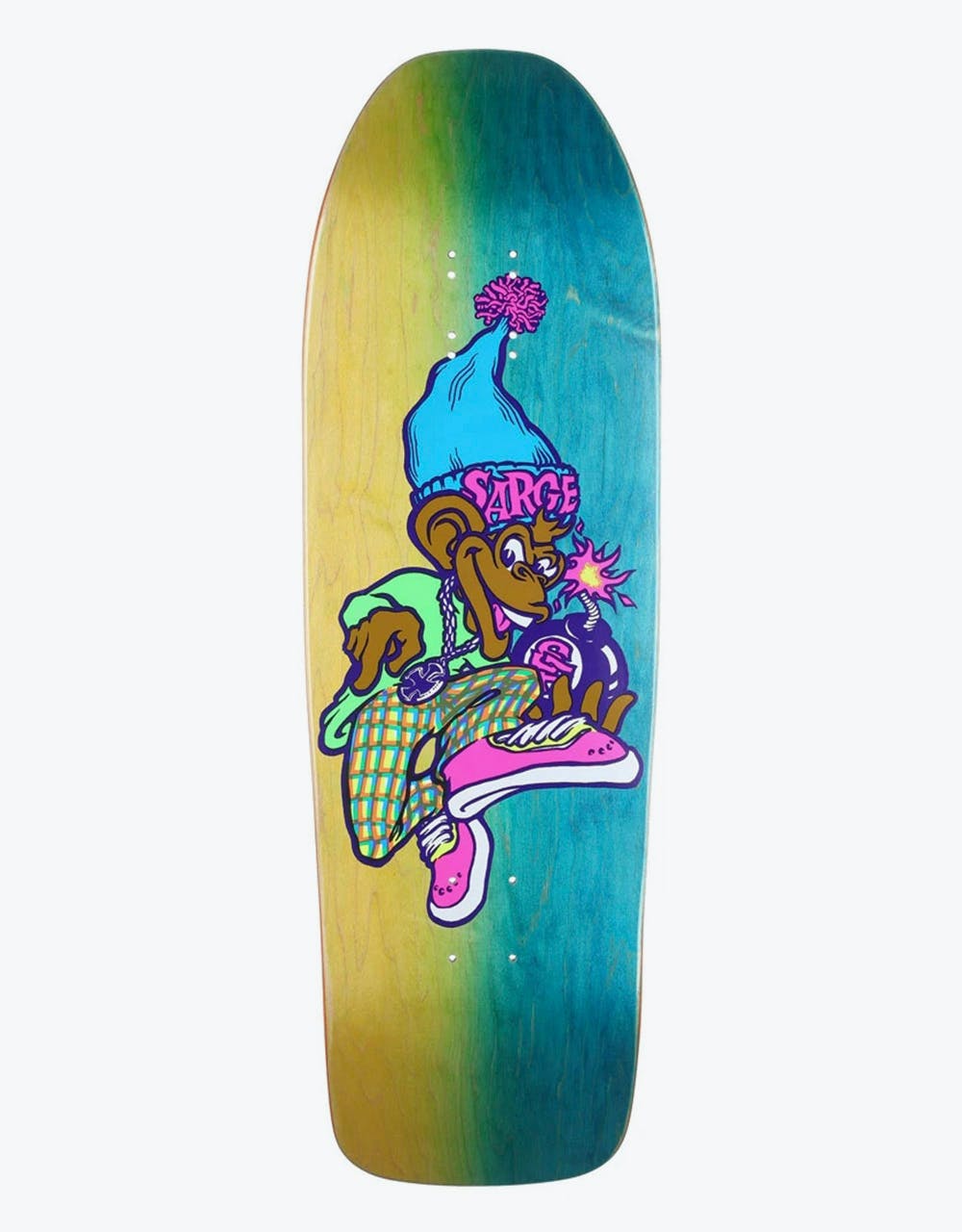 The New Deal Sargent Monkey Bomber Neon HT Skateboard Deck - 9.625"