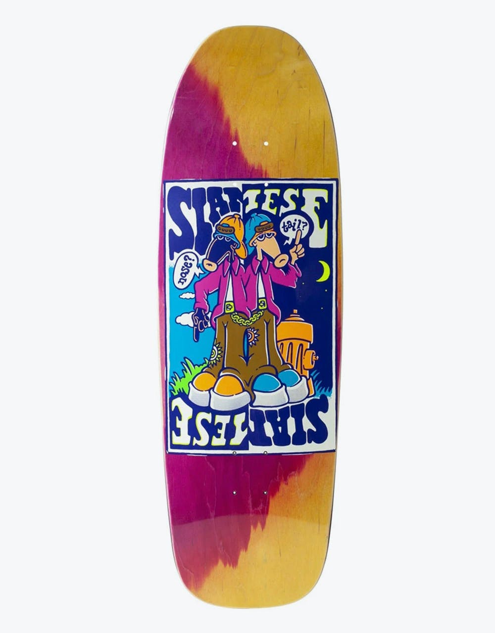 The New Deal Siamese Double Kick Neon HT Skateboard Deck - 9.625"