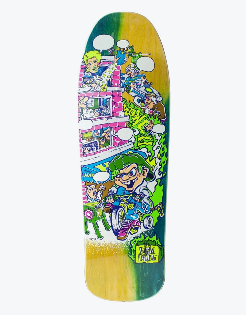 The New Deal Howell Tricycle Kid Neon HT Skateboard Deck - 9.625"