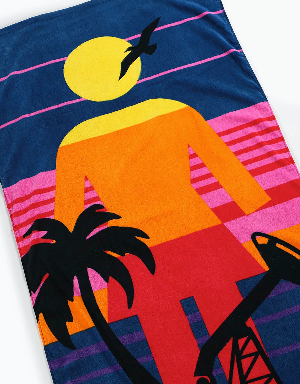 Girl Chill Scene Beach Towel - Black