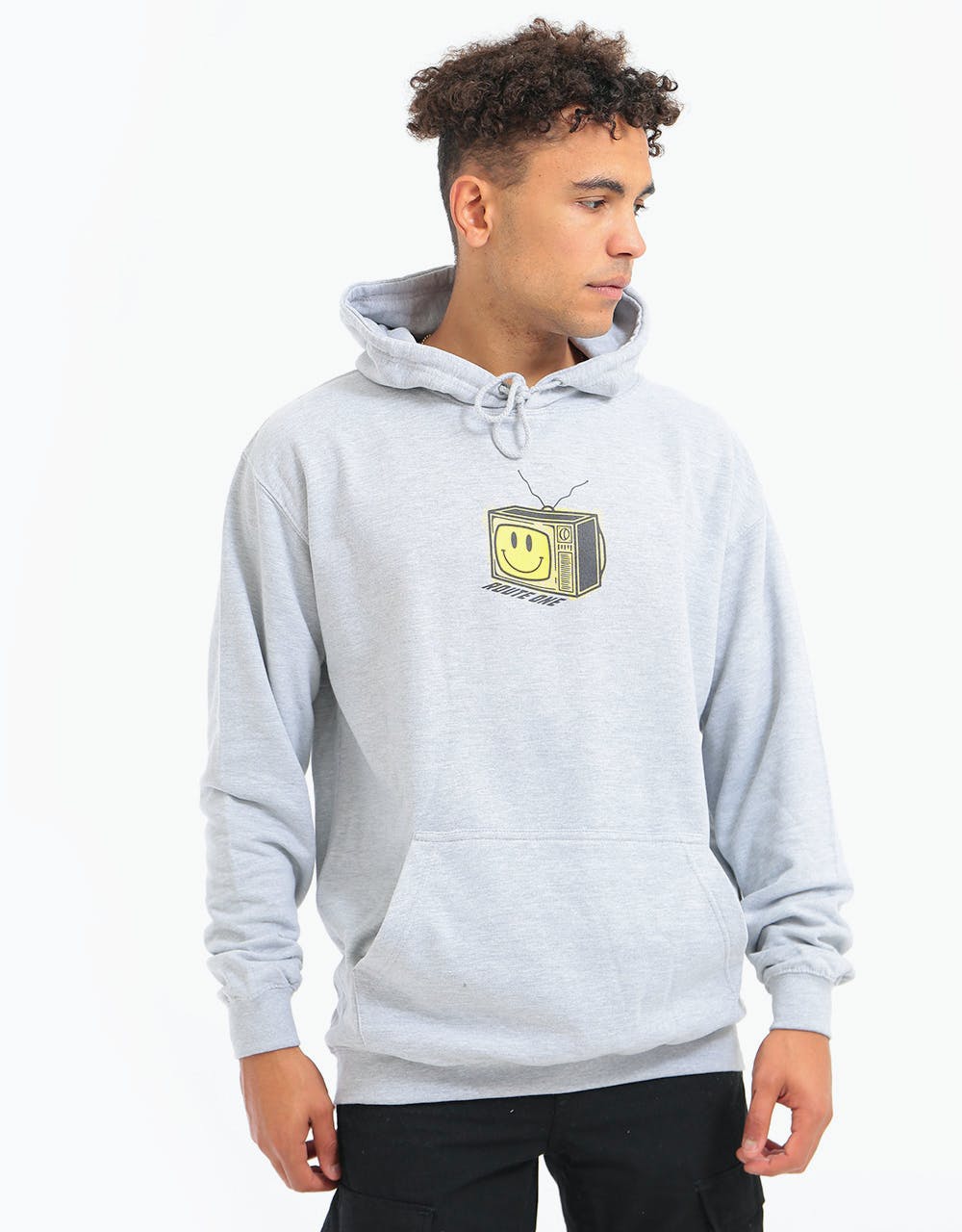 Route One Smile-Vision Pullover Hoodie - Heather Grey