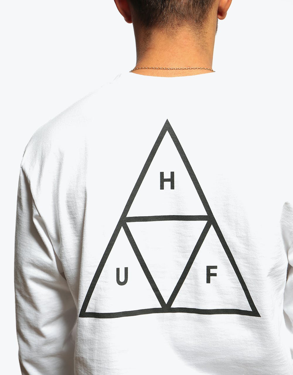 HUF Triple Triangle L/S T-Shirt - White