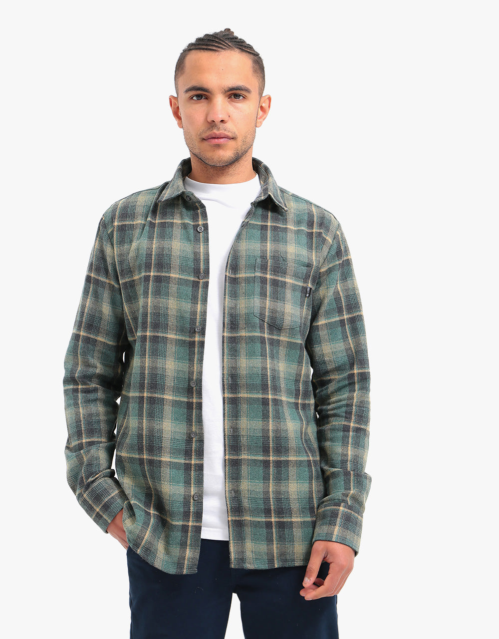 Route One Buachaille Flannel Shirt - Green/Multi