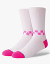 Stance Checkness Crew Socks - Neon Pink