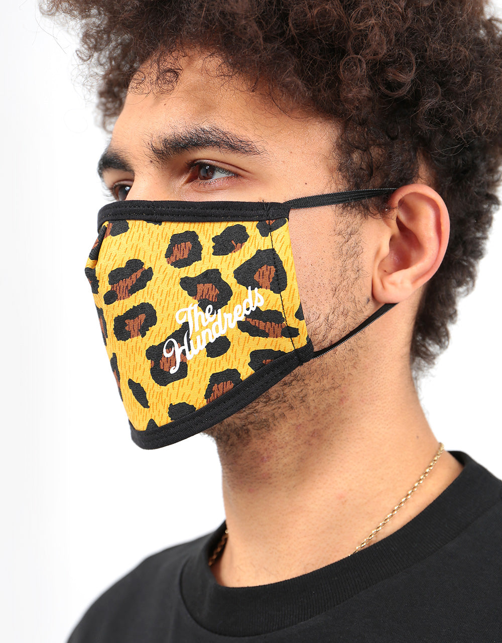 The Hundreds Leopard Face Mask - Black