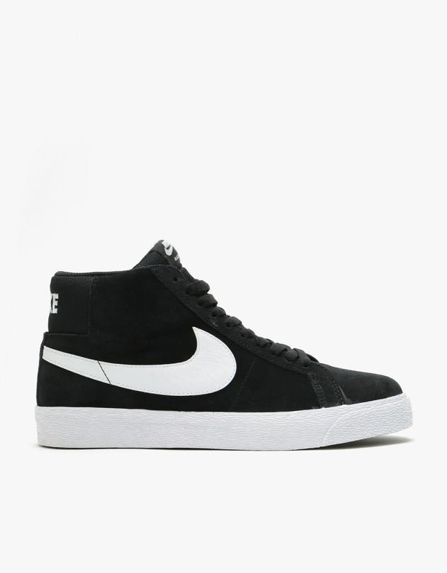 Nike SB Zoom Blazer Mid Skate Shoes - Black/White-White-White