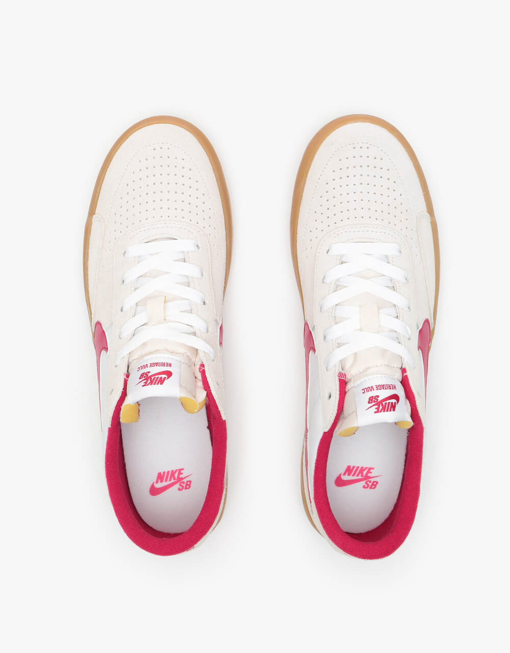 Nike SB Heritage Vulc Skate Shoes - Summit White/Cardinal Red-White