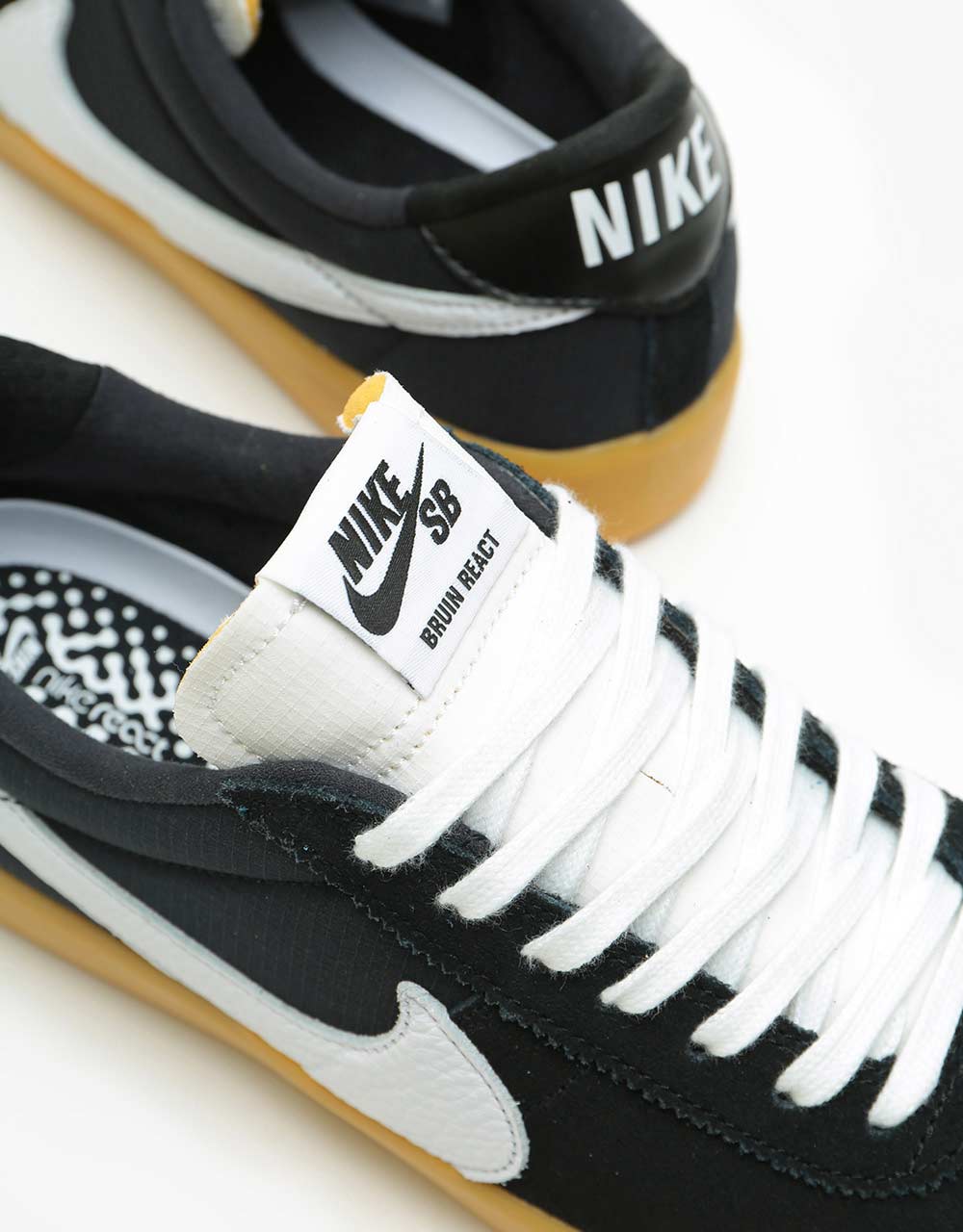 Nike SB Bruin React Skate Shoes - Black/White-Black-Gum Light Brown
