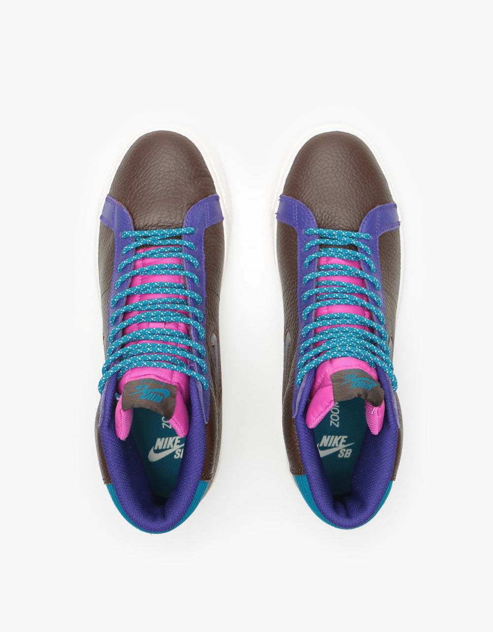 Nike SB Zoom Blazer Mid Premium Skate Shoes - Flax/White-Green Abyss-Court Purple