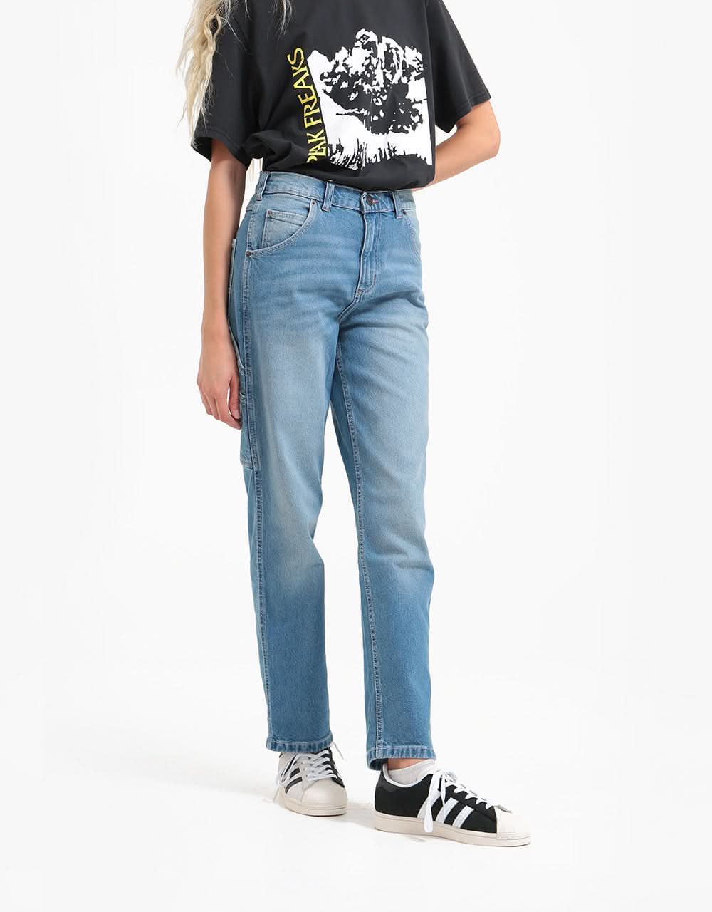 Dickies Womens Park City Carpenter Jeans - Light Blue