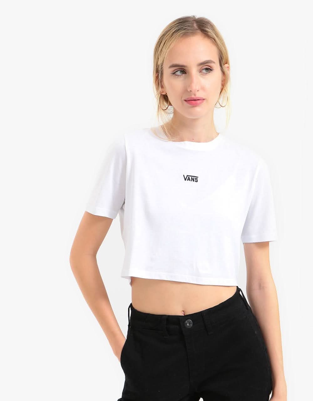 Vans Womens Flying V Crop Crew Sport T Shirt White