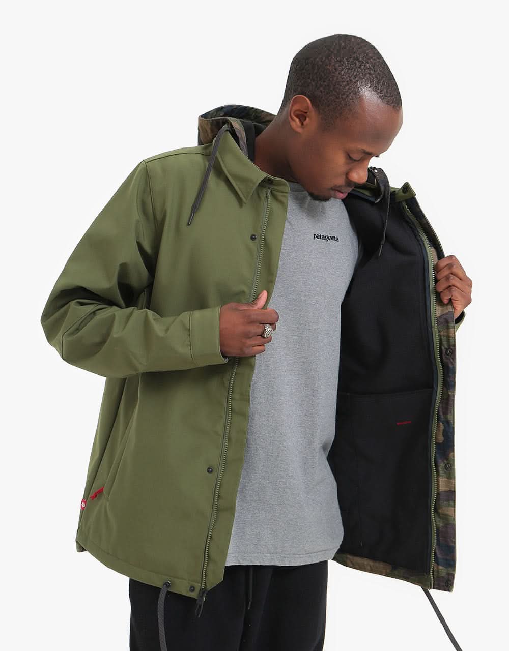 686 Waterproof Coaches 2021 Snowboard Jacket - Surplus Green