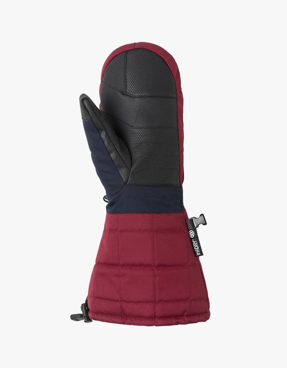 686 Amp Merino Snowboard Mitts - Oxblood Colourblock