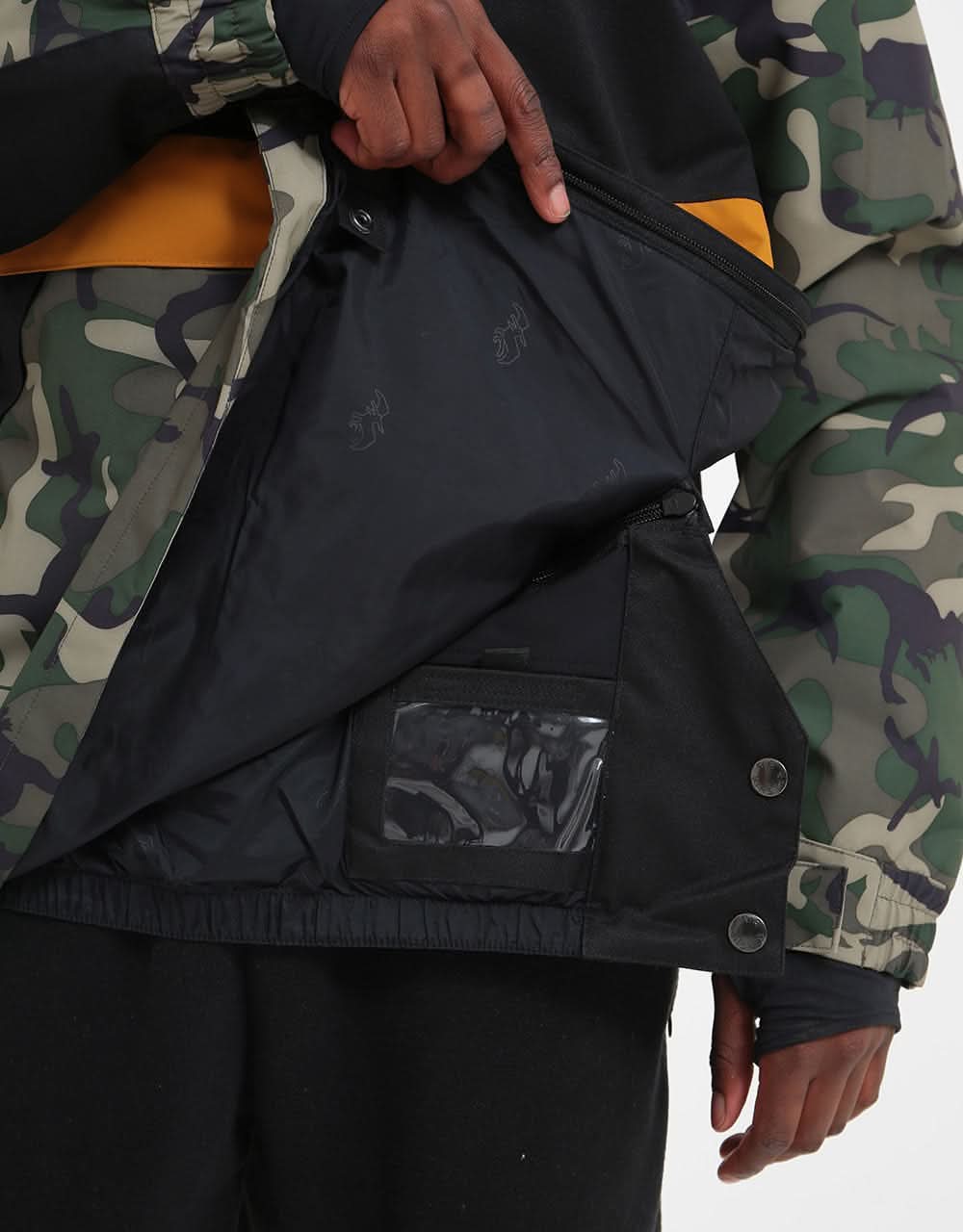 Airblaster Trenchover Snowboard Jacket - OG Dino Gold