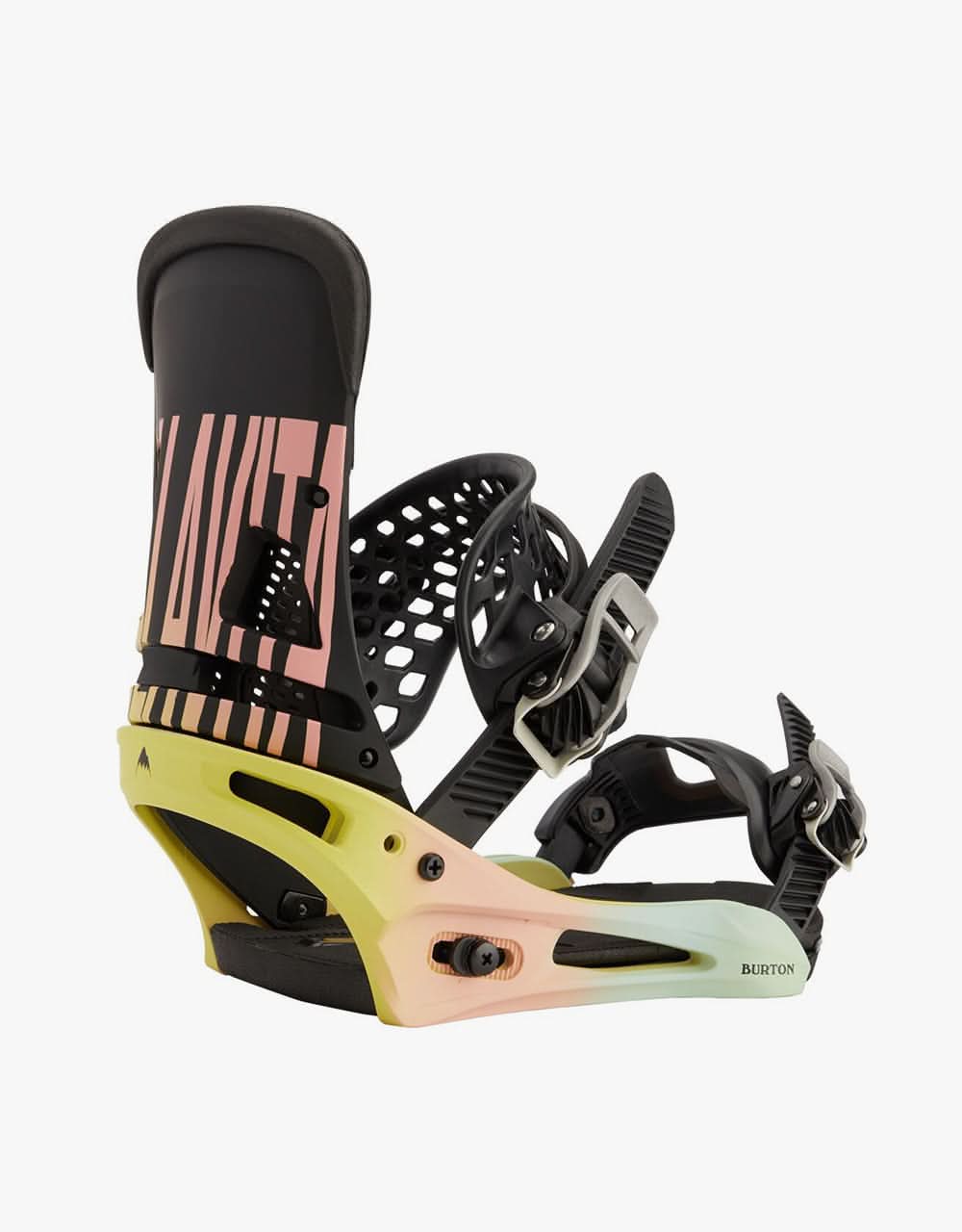 Burton Malavita Re:Flex™ 2021 Snowboard Bindings - Pink/Yellow/Blue