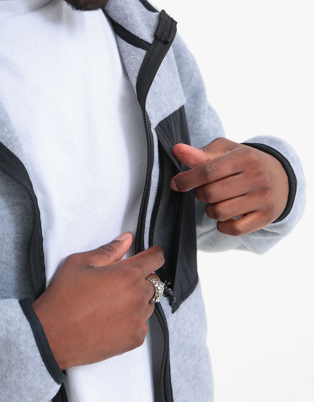 Burton Hearth Polartec® Full-Zip Fleece -  Grey Heather/Black