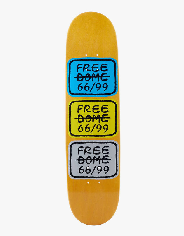 Free Dome Stacked Logo Skateboard Deck - 8"