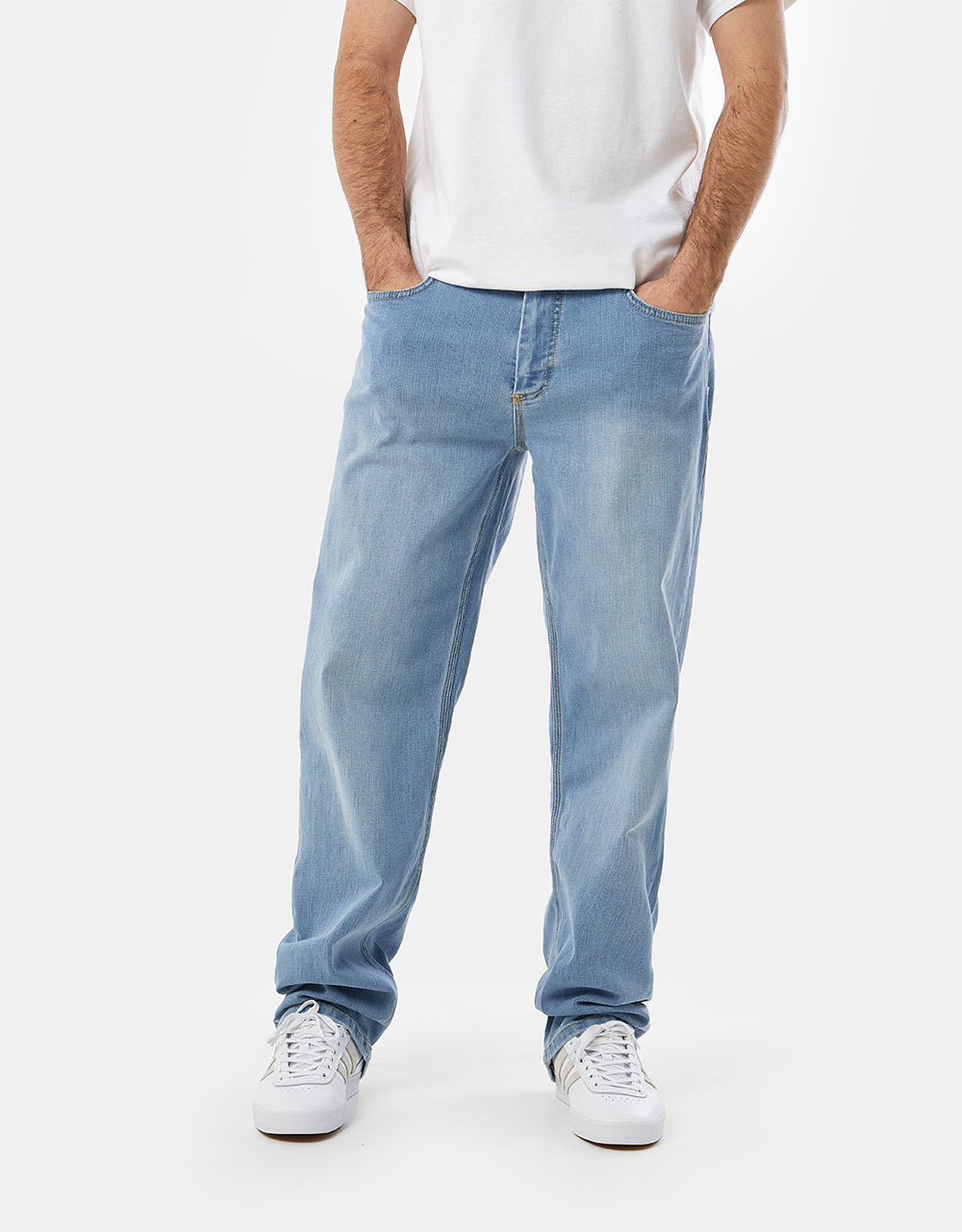 Route One Baggy Denim Jeans - Stone Wash