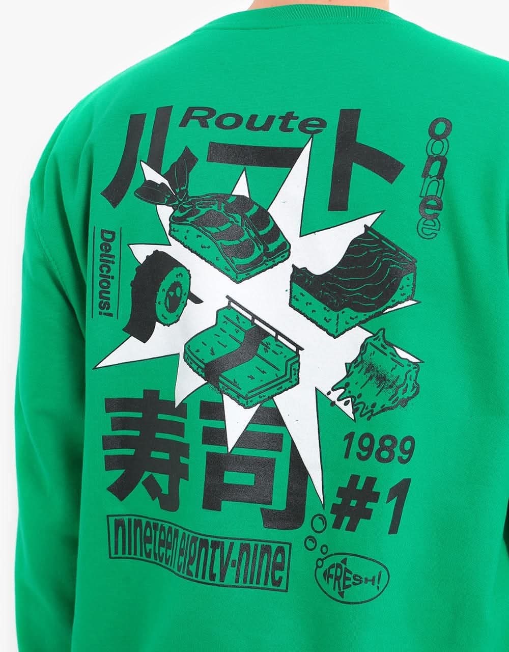 Route One Skateshi Sweatshirt - Kelly Green