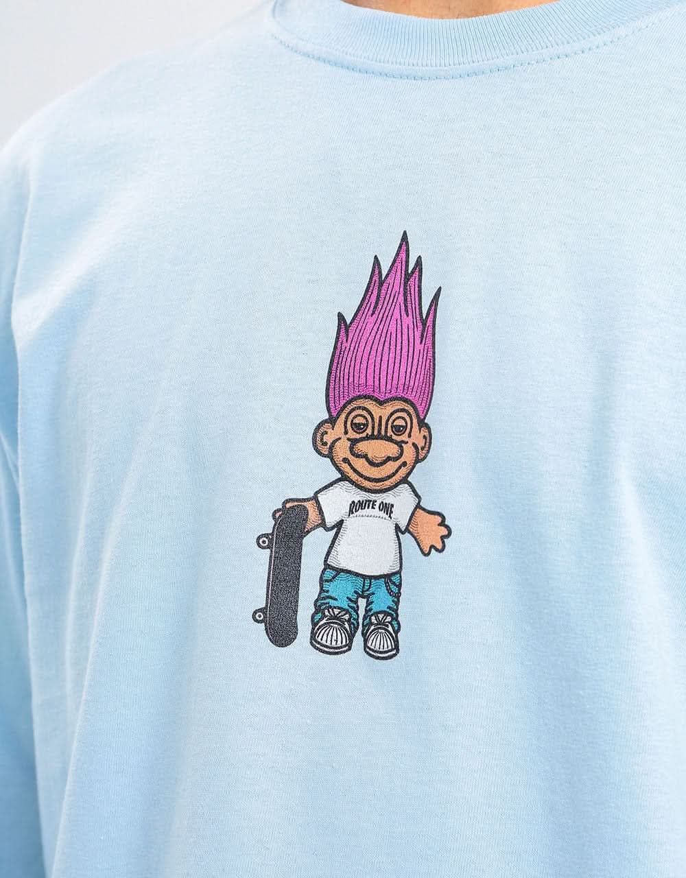 Route One Troll Long Sleeve T-Shirt - Light Blue