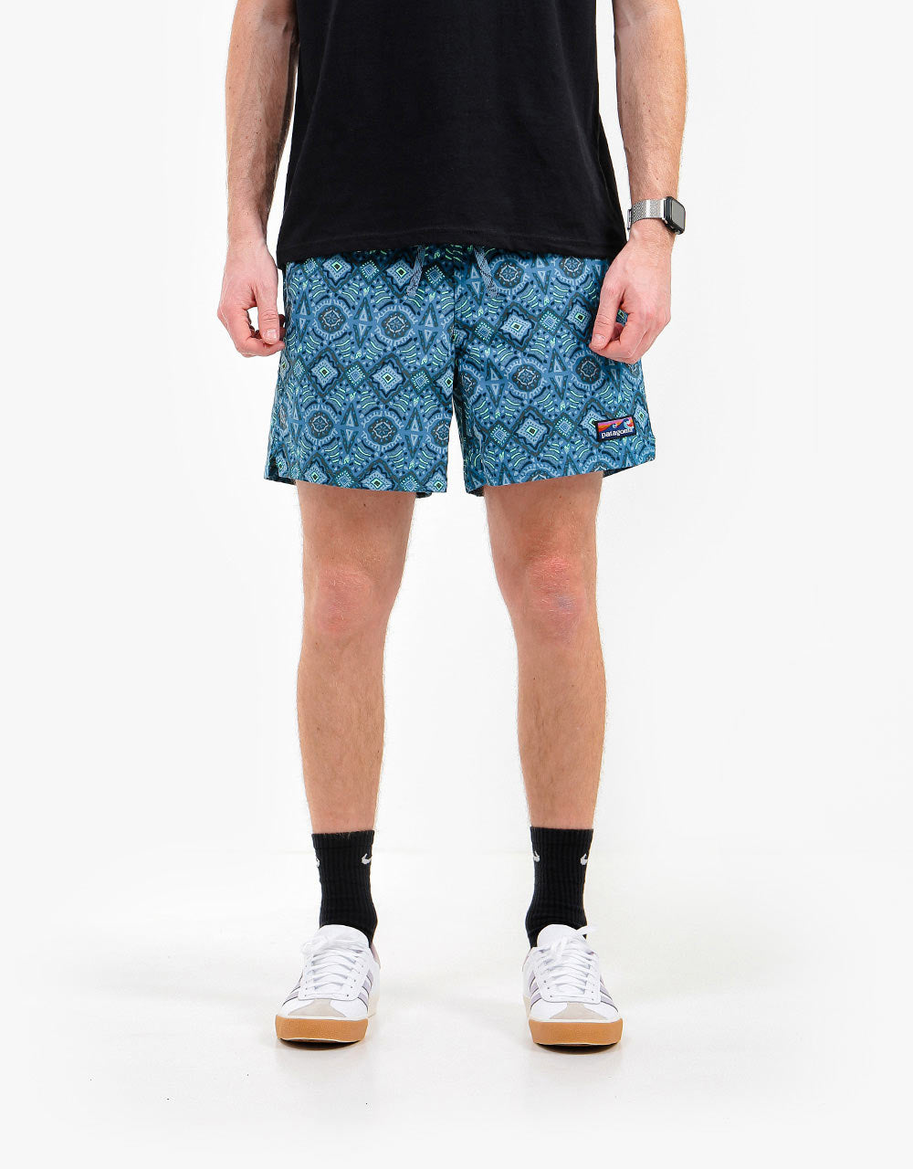 Patagonia Stretch Wavefarer® 16" Volley Short - Honeycomb Small: Seaport