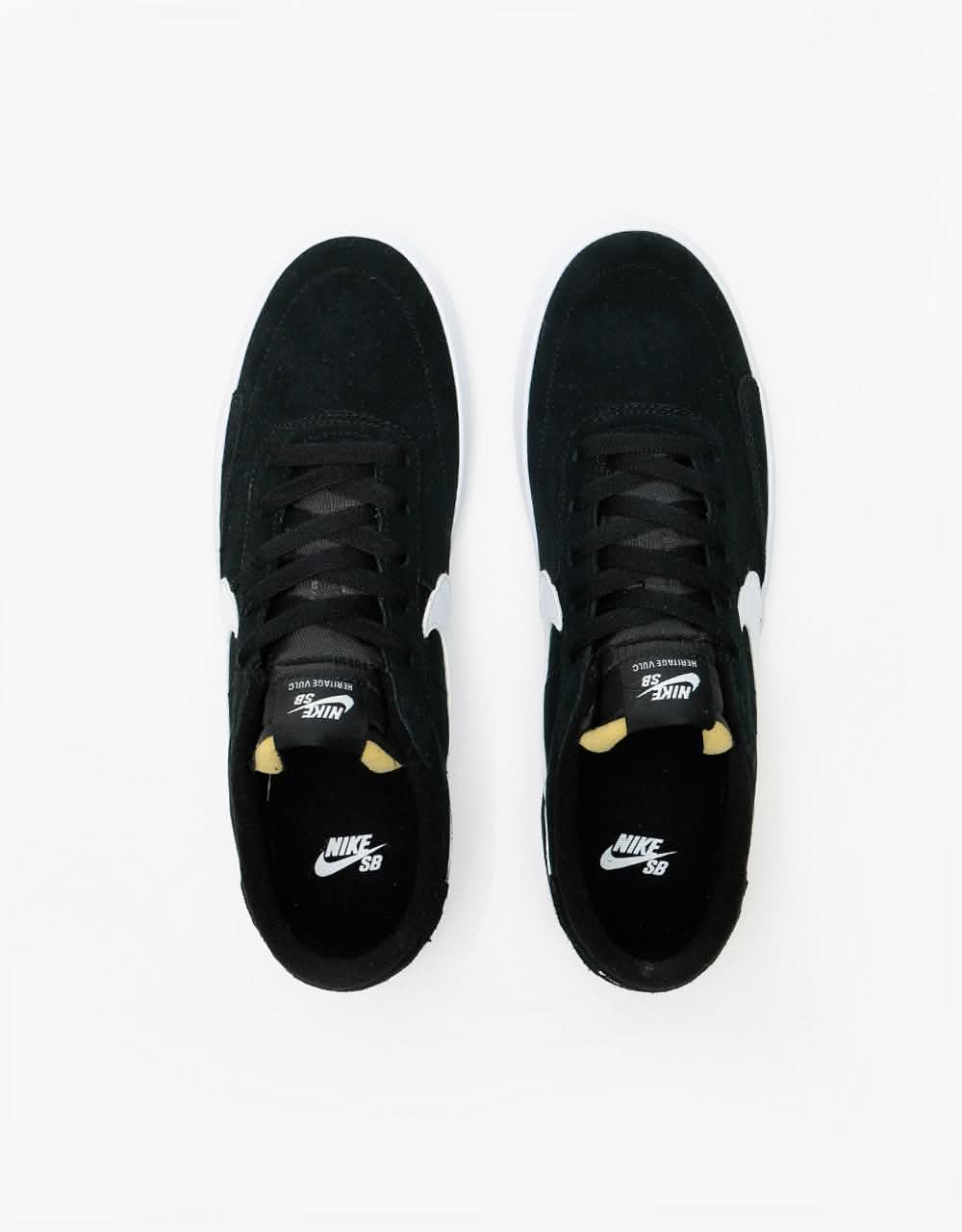 Nike SB Heritage Vulc Skate Shoes - Black/White-Black-White