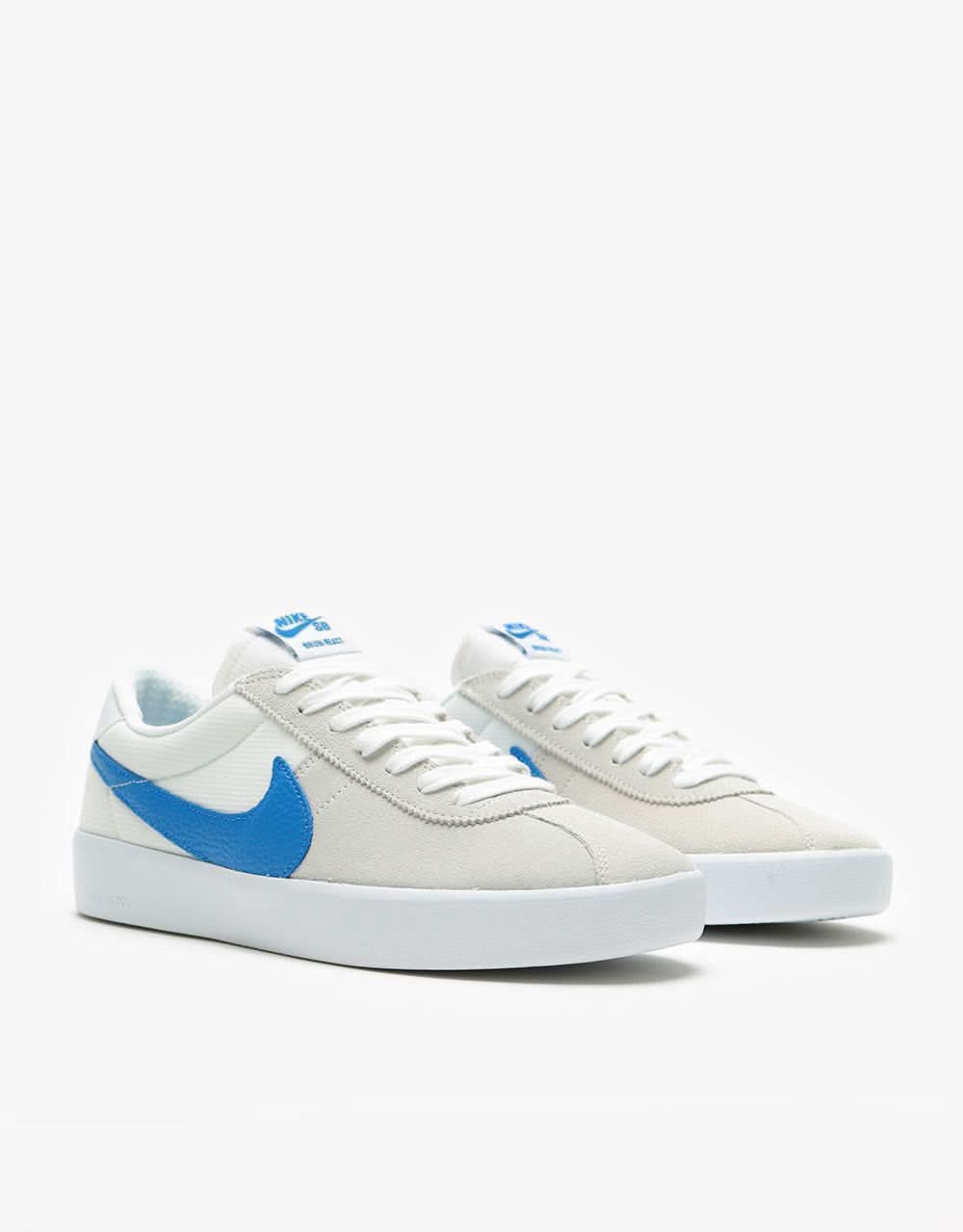 Nike SB Bruin React Skate Shoes - Summit White/Signal Blue-Summit White