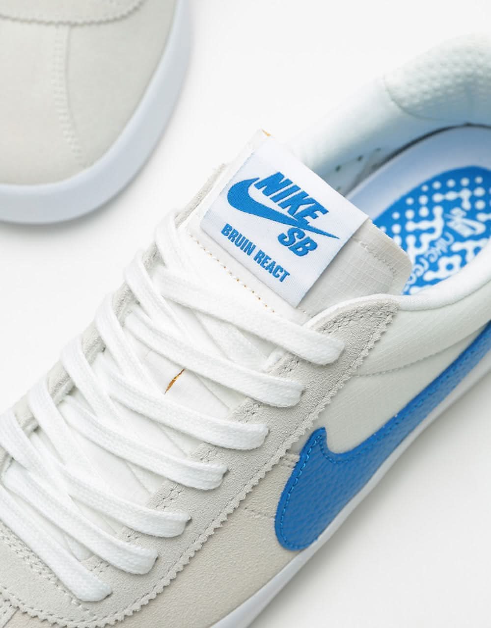 Nike SB Bruin React Skate Shoes - Summit White/Signal Blue-Summit White