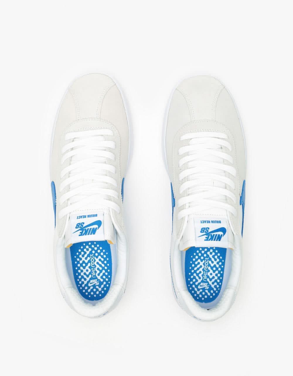 Nike SB Bruin React Skate Shoes - Summit White/Signal Blue-Summit White