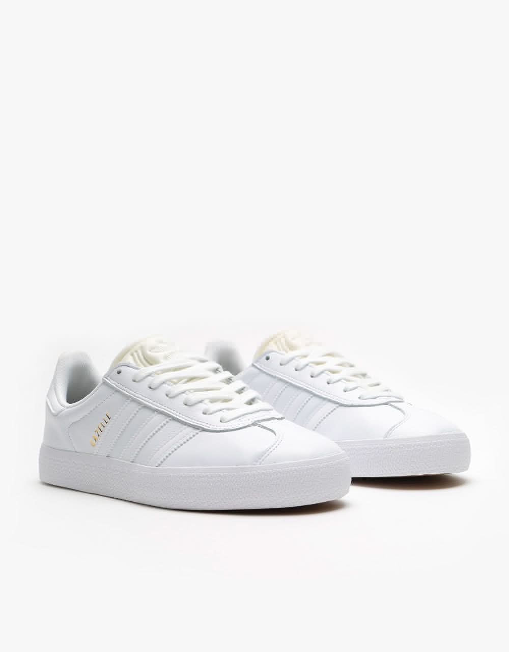 adidas Gazelle ADV Skate Shoes - White/White/Gold Metallic