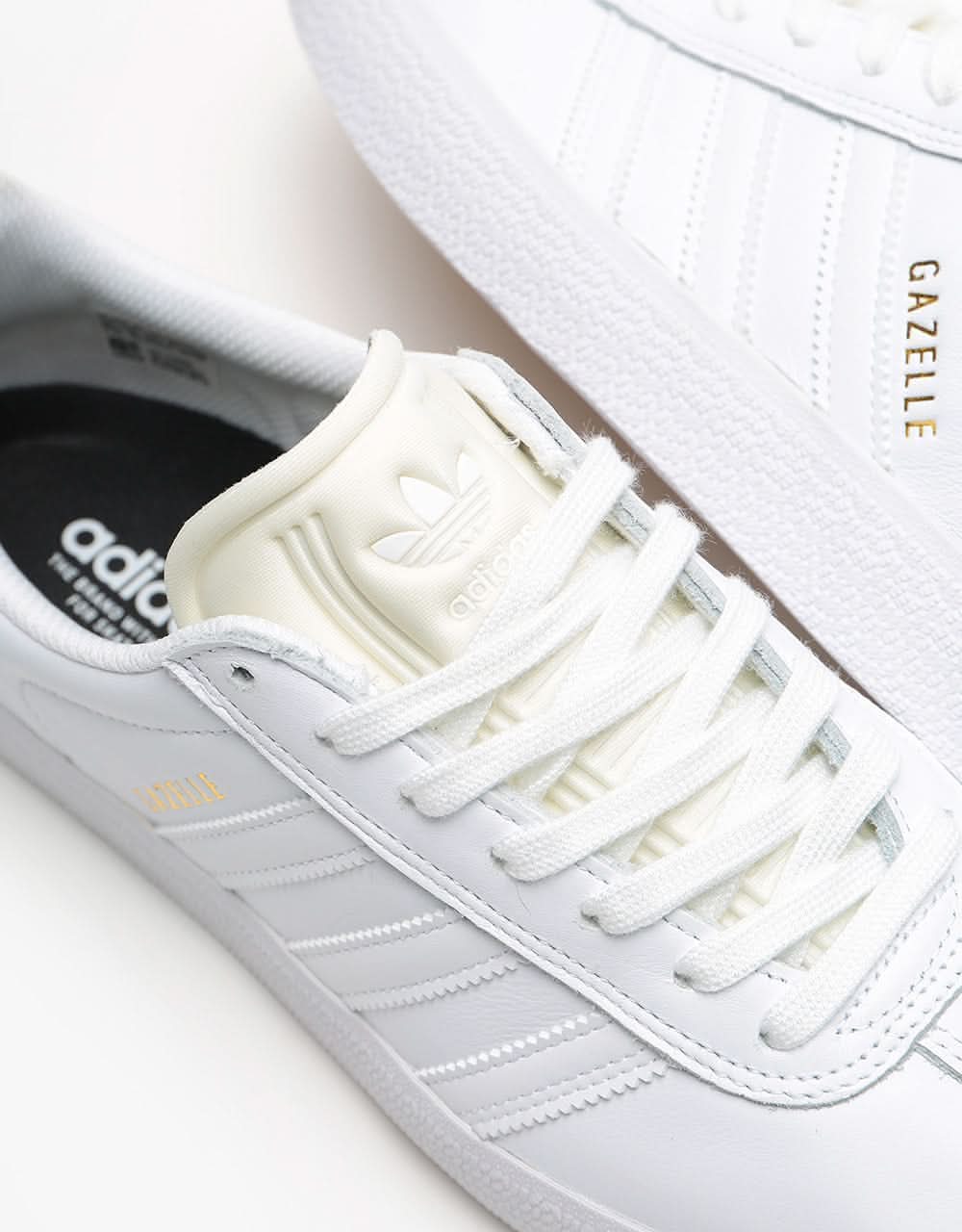 adidas Gazelle ADV Skate Shoes - White/White/Gold Metallic
