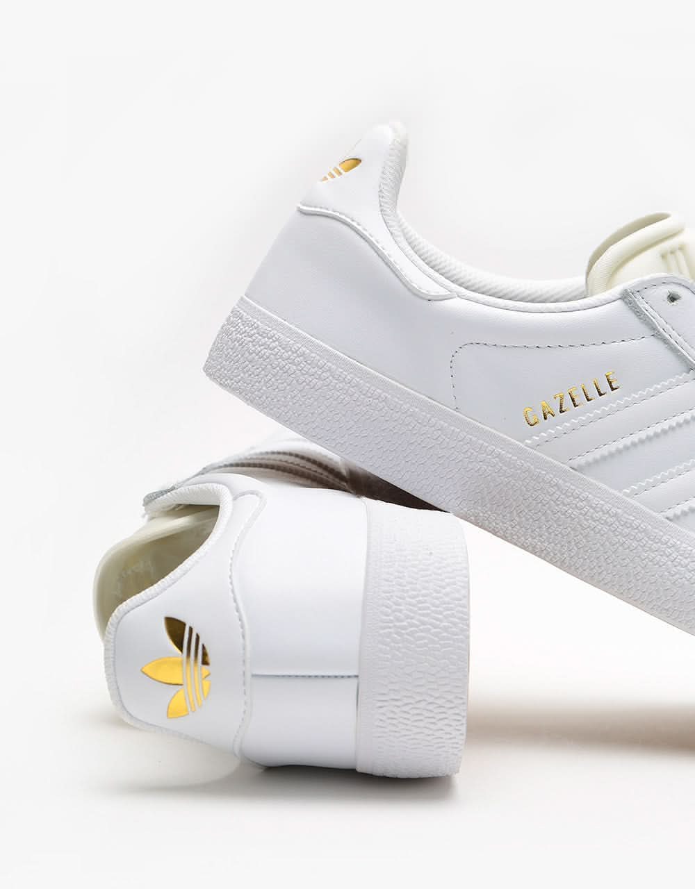 adidas Gazelle ADV Skate Shoes - White/White/Gold Metallic