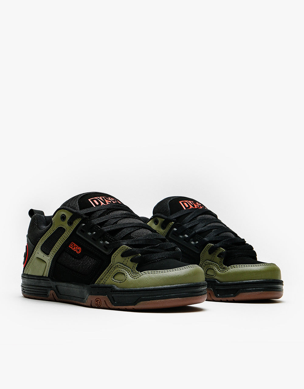 DVS Comanche Skate Shoes - Black/Olive/Orange Nubuck