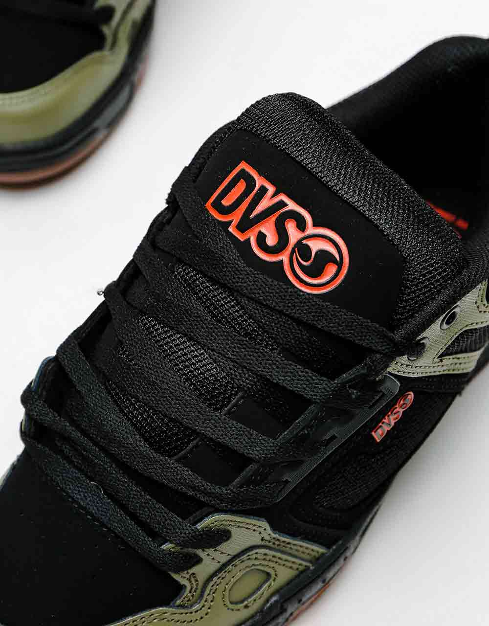 DVS Comanche Skate Shoes - Black/Olive/Orange Nubuck