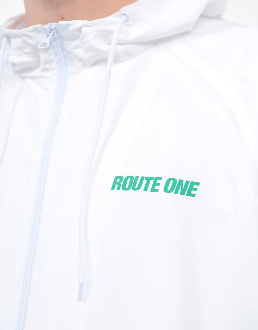 Route One Shelling Windbreaker - White/Quiet Wave