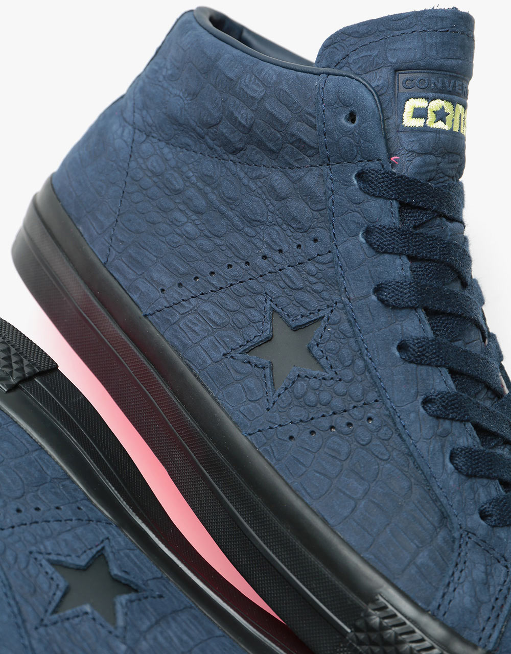 Converse One Star Pro Mid Skate Shoes - Obsidian/Hyper Pink/Black