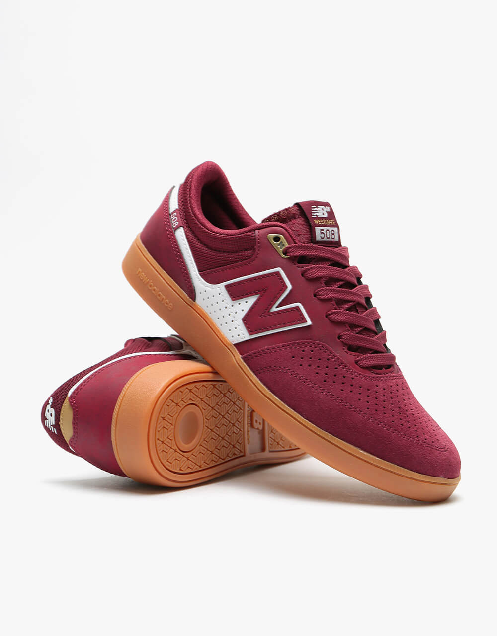 New Balance Numeric 508 Skate Shoes - Burgundy/Gum